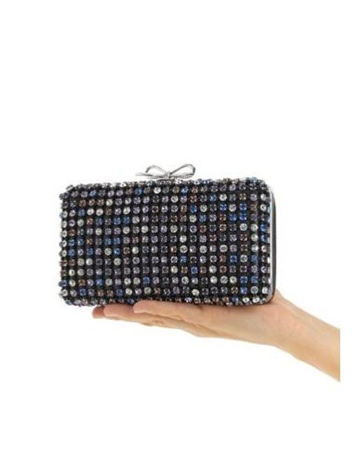 Self-Portrait Black Crystal-Decorated Mini Clutch