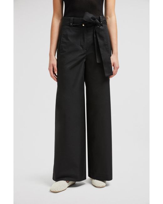 Moncler Black Belted Wide Leg Pants