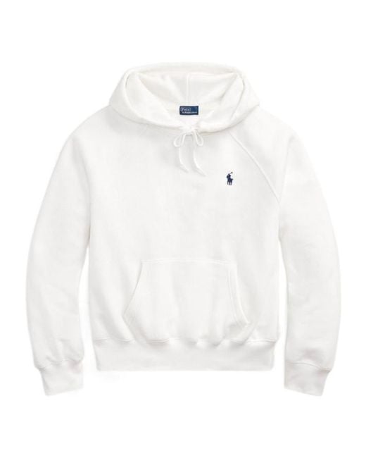 Polo Ralph Lauren White Drawstring Logo Hoodie
