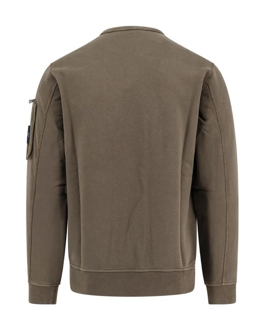 Stone Island Gray Compass Patch Crewneck Sweatshirt for men