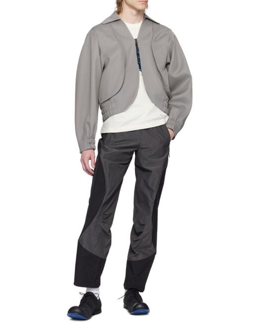 Adererror Gray Elastic Waist Casual Pants for men