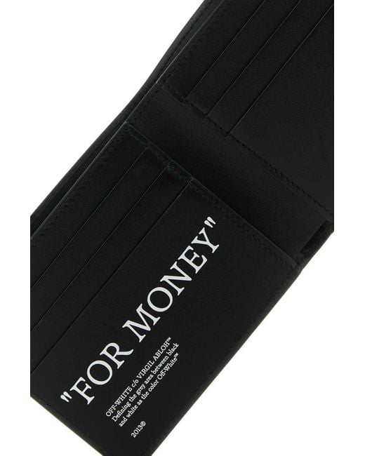 Off-White c/o Virgil Abloh Black Quote Motif Bi-Fold Wallet for men