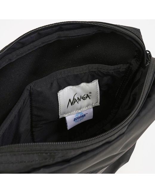 NANGA Black Zippered Shoulder Bag for men