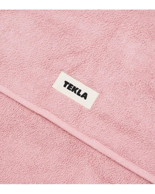 Tekla Pink Organic Cotton Terry Bath Mat