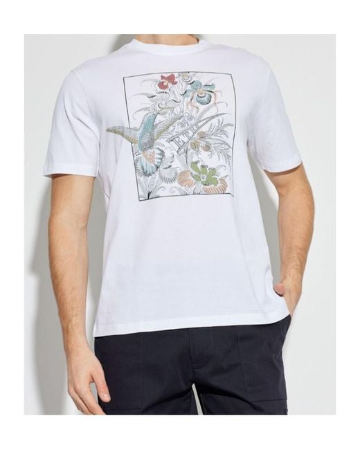 Etro White Graphic Printed Crewneck T-Shirt for men