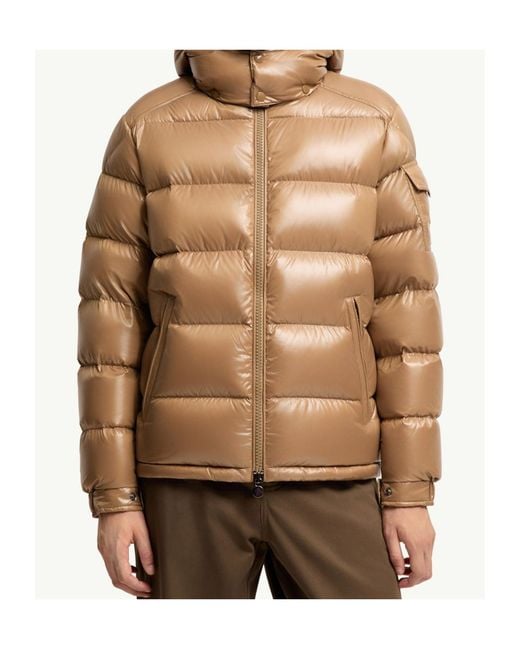 Moncler Brown Maya Hooded Short Down Jacket for men