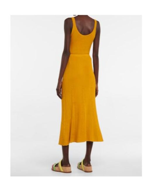 Gabriela Hearst Yellow Knitted Midi Skirt