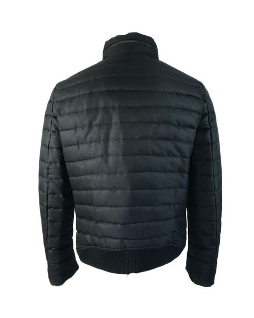 Emporio Armani Black Down Jacket With Standing Collar for men