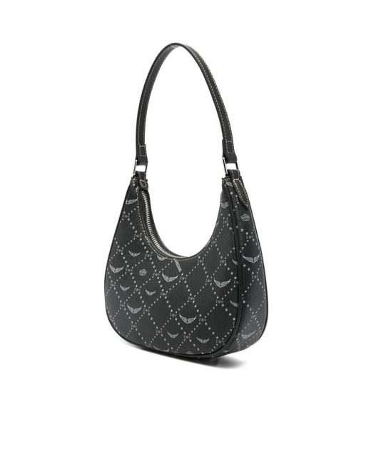 Zadig & Voltaire Black Z Night Out Logo Graphic Shoulder Bag
