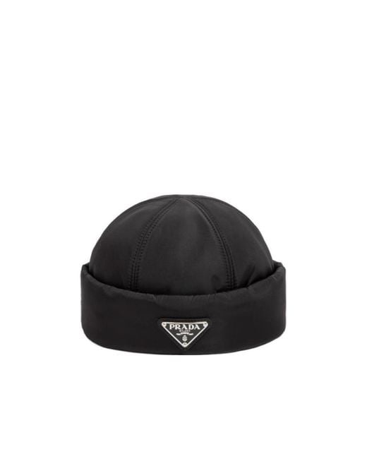 Prada Black Re-Nylon Beanie for men