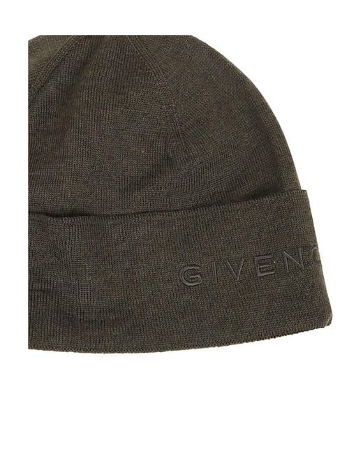 Givenchy Green Embroidered-Logo Beanie for men