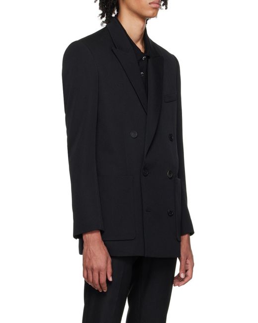 Balmain Black Double-Breasted Blazer for men
