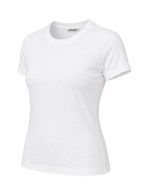 Auralee White Short-Sleeved T-Shirt