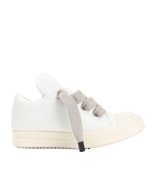 Rick Owens White Jumbolace Lace-Up Sneakers