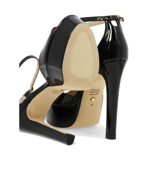 Stuart Weitzman Black 'Disco Platform' High Heeled Sandals