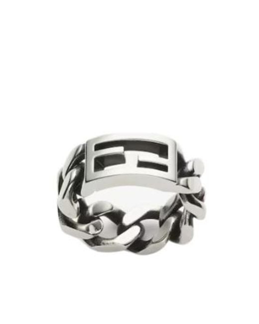 Fendi White Tube Ring for men