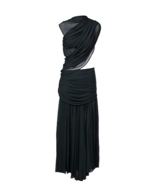 Proenza Schouler Black Irma Cutout Draped Jersey Midi Dress