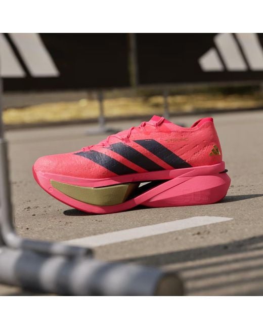 Adidas Pink Adizero Prime X3 Strung Shoes for men