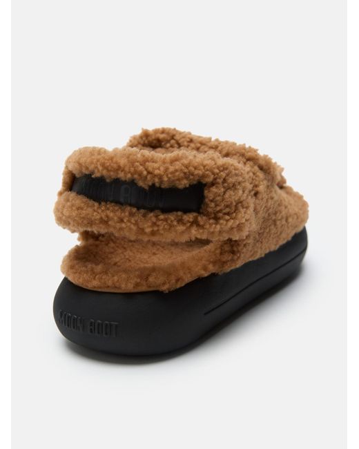 Moon Boot Brown Shearling Sandals