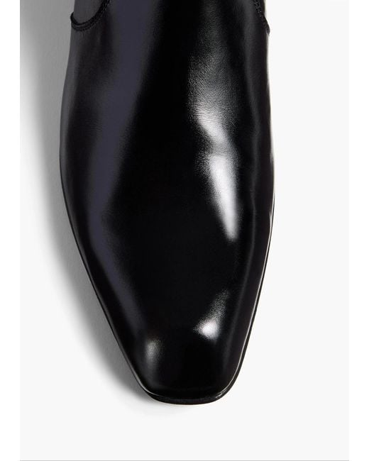 Khaite Black Colt Zip Square Toe Boots