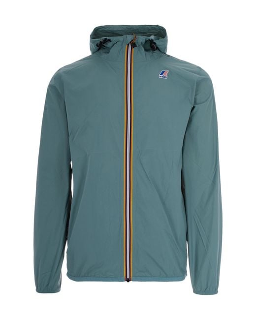 K-Way Blue Le Vrai 4.0 Claude Hooded Jacket for men