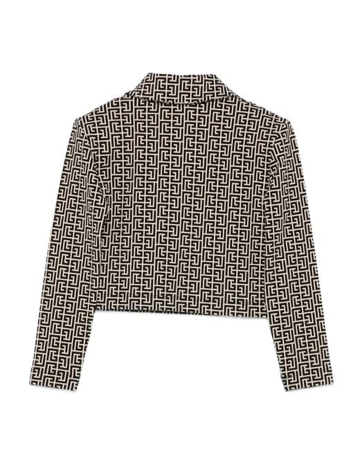 Balmain Multicolor Geometric-Print Buttoned Polo Top