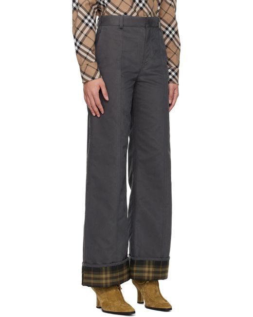 Burberry Gray Belt-Loop Casual Pants