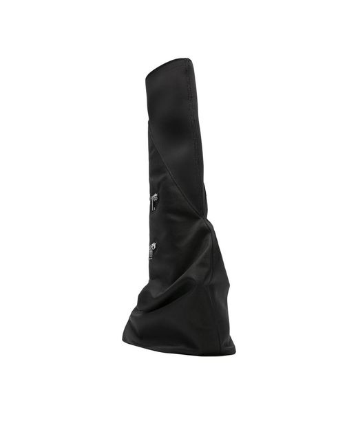 Rick Owens Black Ziper-Detail Boots
