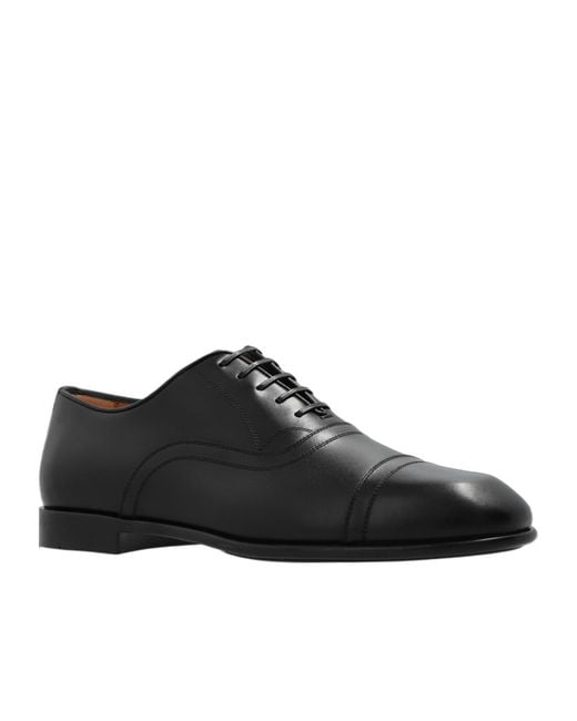 Ferragamo Black Ferragamo Toe Cap Oxford Shoes for men