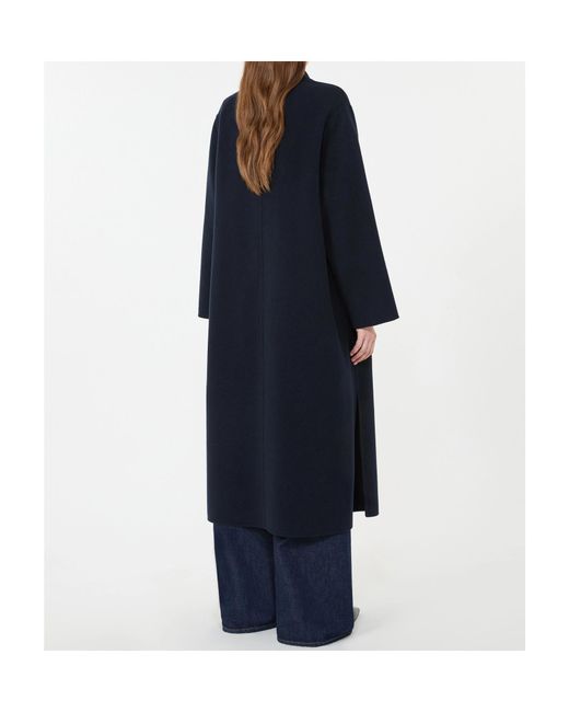 Weekend by Maxmara Blue Double-Faced Wool-Blend Coat