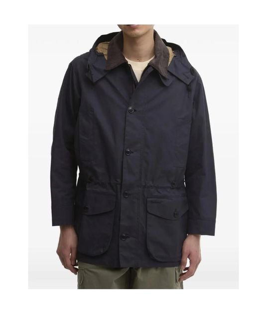 Barbour Black Endurance Hooded Cotton Jacket for men