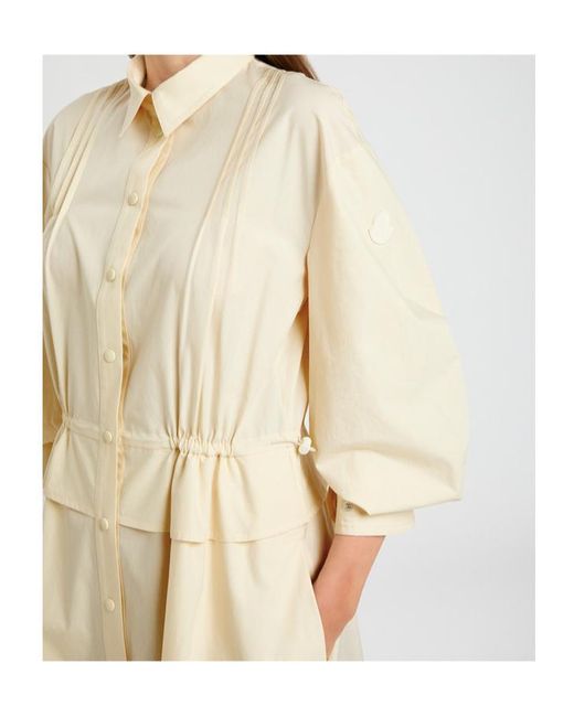 Moncler Natural Cotton-Poplin Midi Shirt Dress