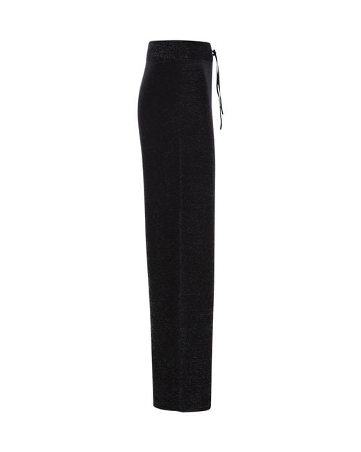 Fabiana Filippi Black Drawstring Wide-Leg Casual Pants
