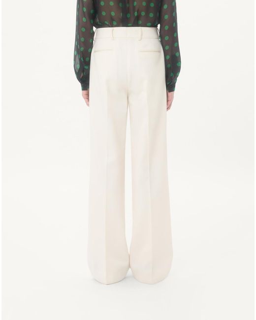 Valentino White Pleat Detailed Wide Leg Pants for men