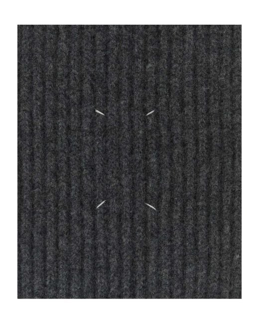 Maison Margiela Blue Knitted Scarf for men