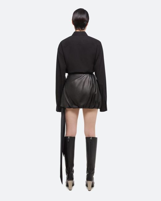 Helmut Lang Black Bubble Leather Miniskirt