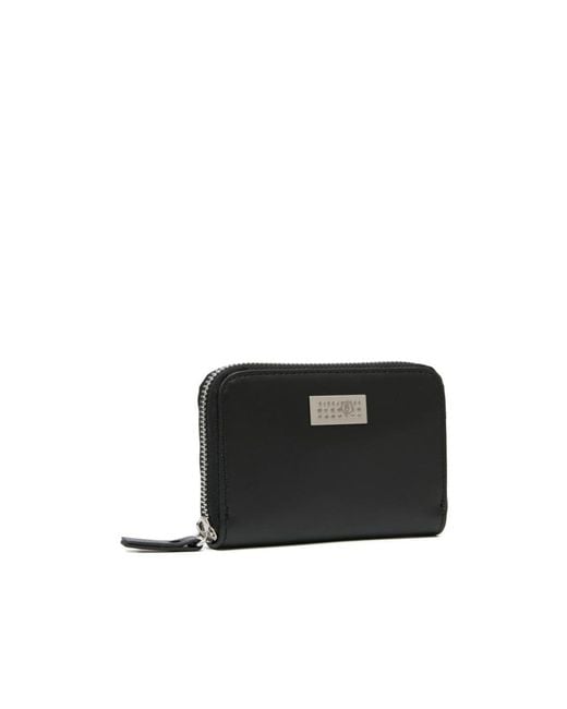 MM6 by Maison Margiela Black Numeric Zip-Around Wallet for men