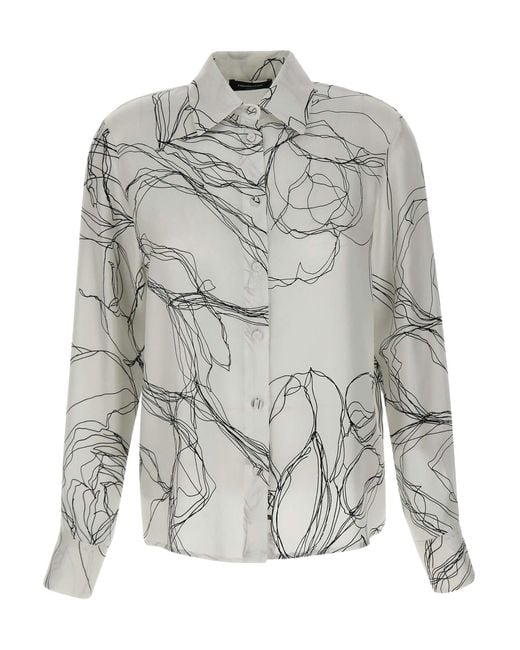 Fabiana Filippi Gray Pattern-Printed Long-Sleeved Shirt