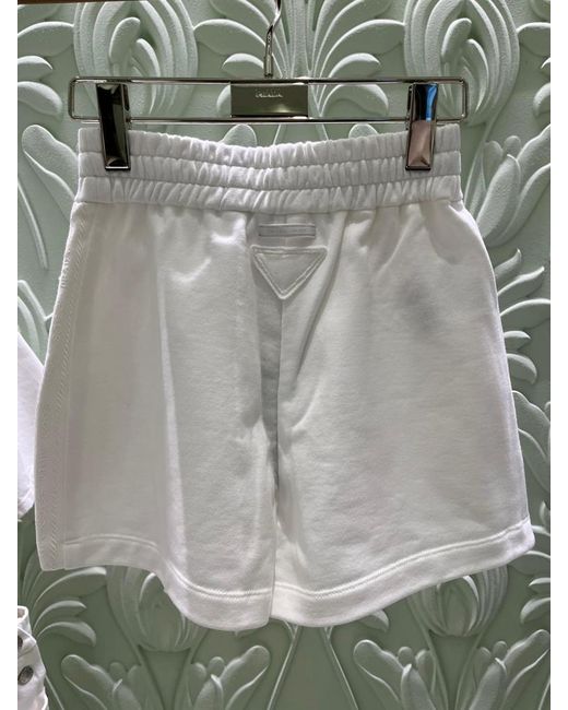 Prada White Loose Waist Shorts