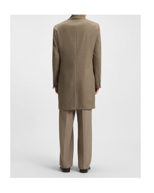 Boss Brown Boss Button-Up Slim-Fit Coat for men