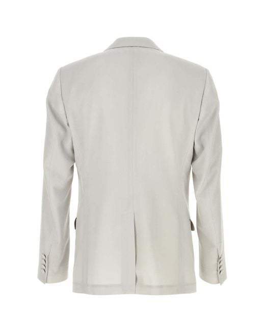Dolce & Gabbana White Single-Breasted Blazer for men