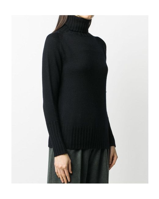 Drumohr Black Long-Sleeve High-Neck Sweater