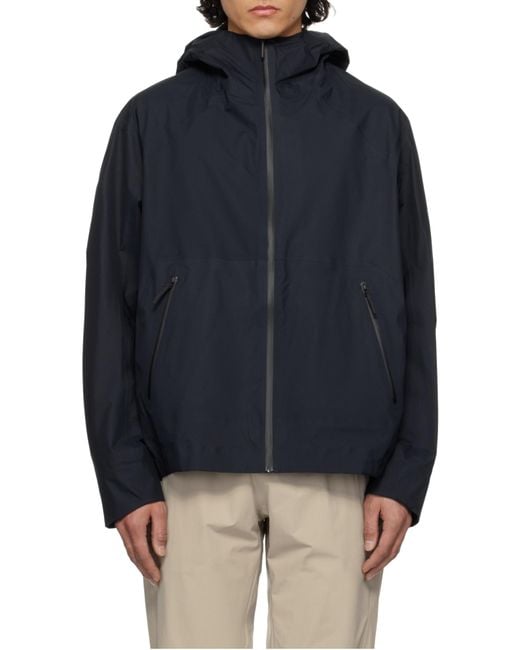Veilance Black Hooded Zip-Up Jacket for men