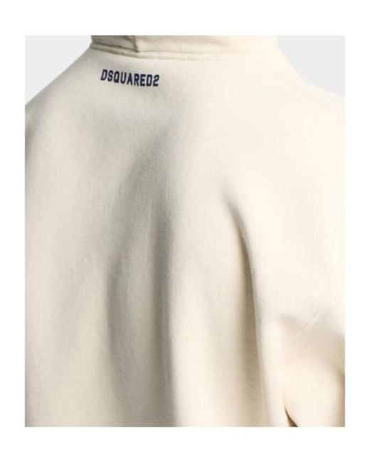 DSquared² White Bad Boys Club Cropped Hoodie for men
