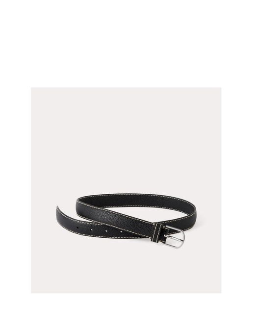 Totême White Totême Stitch-Detailed Buckled Belt