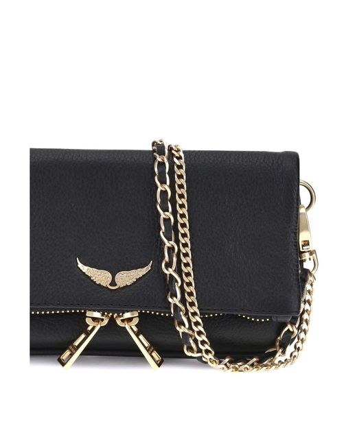 Zadig & Voltaire Black Rock Nano Clutch Bag