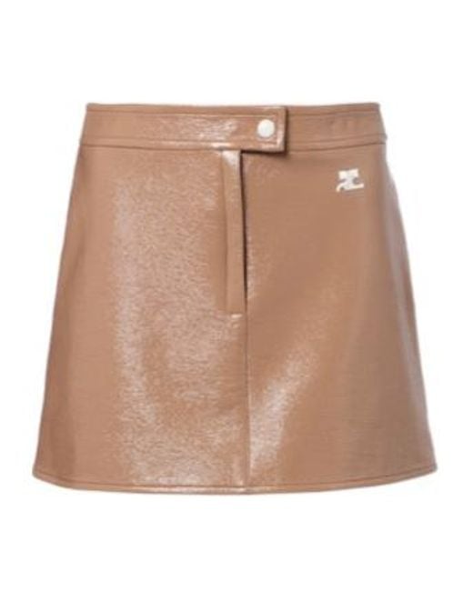 Courreges Brown Reedition Vinyl Miniskirt