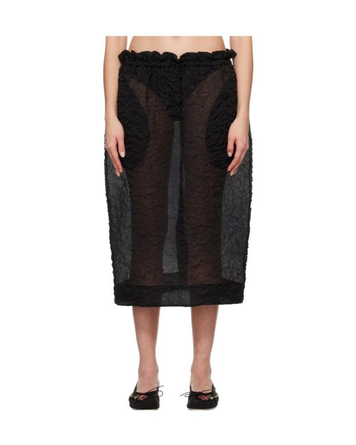 Simone Rocha Black Ruffle-Waisted Skirt