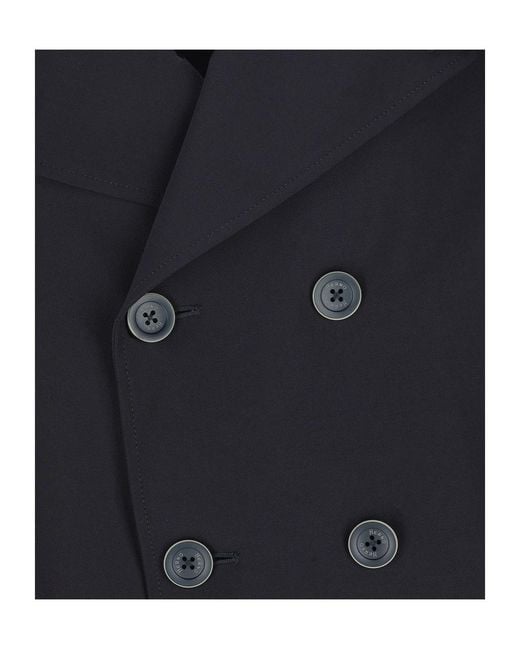 Herno Blue Double-Breasted Long-Sleeved Jacket for men