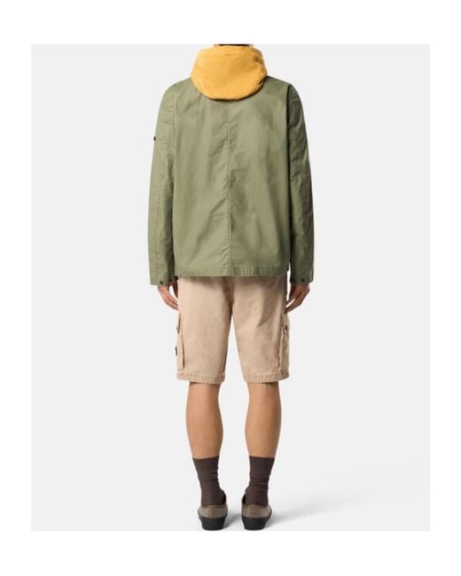 Stone Island Natural Compass Patch Cargo Shorts for men
